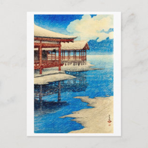 ukiyoe [hasui] A08 Sneeuw onder heldere luchten Briefkaart