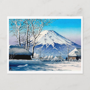 ukiyoe [hasui] A13 Mount Fuji na sneeuwval Briefkaart