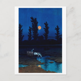 ukiyoe [hasui] A26 Avondmaan bij Nakajima, Sap.. Briefkaart
