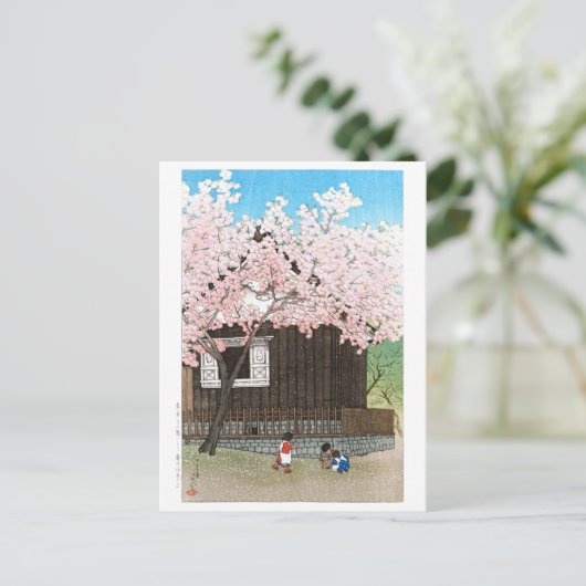 ukiyoe - hasui - C01 - Atagoyama Hill in Spring - Briefkaart (Staand voorkant)