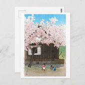ukiyoe - hasui - C01 - Atagoyama Hill in Spring - Briefkaart (Voorkant / Achterkant)