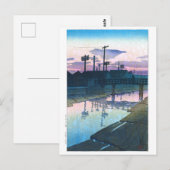 ukiyoe - hasui - C02 - Kiba te Dusk - Briefkaart (Voorkant / Achterkant)