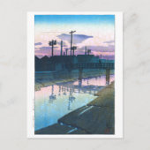 ukiyoe - hasui - C02 - Kiba te Dusk - Briefkaart (Voorkant)