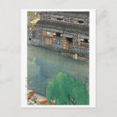 ukiyoe - hasui - C03 - The Daikongashi Riverfront Briefkaart (Voorkant)