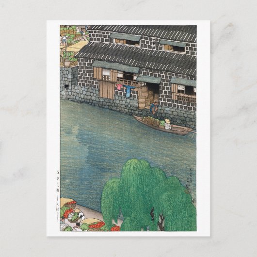 ukiyoe - hasui - C03 - The Daikongashi Riverfront Briefkaart (Voorkant)