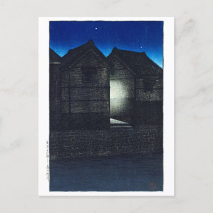 ukiyoe - hasui - C04 - Shinkawa Rive at Night - Briefkaart