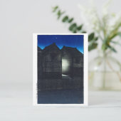 ukiyoe - hasui - C04 - Shinkawa Rive at Night - Briefkaart (Staand voorkant)