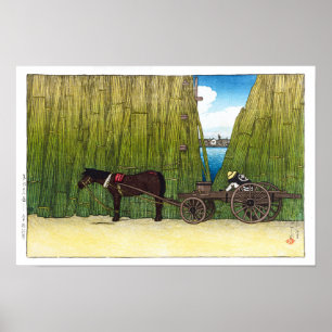ukiyoe - hasui - C08 - Aan de Sumida Rivier Rond… Poster