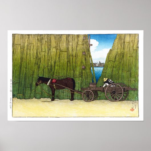 ukiyoe - hasui - C08 - Aan de Sumida Rivier Rond… Poster (Voorkant)