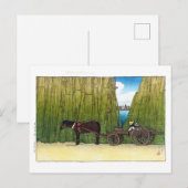 ukiyoe - hasui - C08 - door de Sumida rivier de Ar Briefkaart (Voorkant / Achterkant)