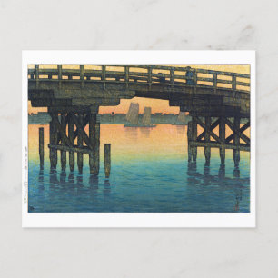ukiyoe - hasui - C10 - Kaminohashi Bridge ... Briefkaart