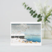 ukiyoe - hasui - C11 - Shirahige in sneeuw - Briefkaart (Staand voorkant)