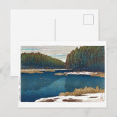 ukiyoe - hasui - C12 - Lingering sneeuw in Inoka.. Briefkaart (Voorkant / Achterkant)