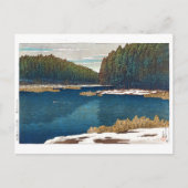 ukiyoe - hasui - C12 - Lingering sneeuw in Inoka.. Briefkaart (Voorkant)