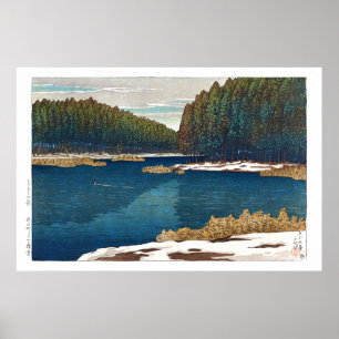 ukiyoe - hasui - C12 - Lingering sneeuw in Inoka.. Poster