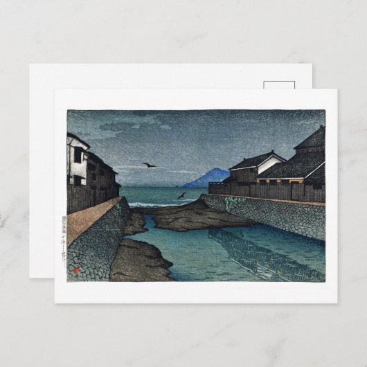 ukiyoe [hasui] C17 Hori River, Obama Briefkaart (Voorkant / Achterkant)