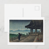 ukiyoe [hasui] C19 Kiyomizu Tempel in Regen Briefkaart (Voorkant / Achterkant)