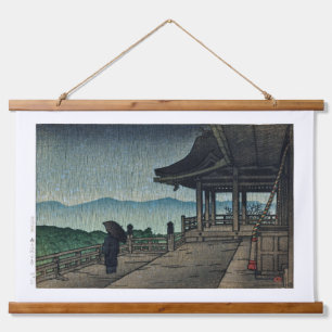ukiyoe [hasui] C19 Kiyomizu Tempel in Regen Hangend Wandkleed