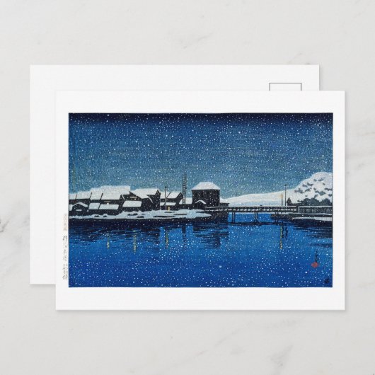 ukiyoe [hasui] C22 Haven van Ebisu, Sado Island Briefkaart (Voorkant / Achterkant)