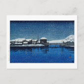 ukiyoe [hasui] C22 Haven van Ebisu, Sado Island Briefkaart (Voorkant)