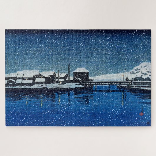ukiyoe [hasui] C22 Haven van Ebisu, Sado Island Legpuzzel (Horizontaal)