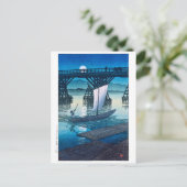 ukiyoe [hasui] C25 Asahi Bridge, Ojiya Briefkaart (Staand voorkant)