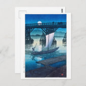 ukiyoe [hasui] C25 Asahi Bridge, Ojiya Briefkaart (Voorkant / Achterkant)