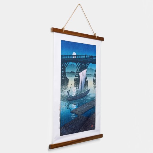 ukiyoe [hasui] C25 Asahi Bridge, Ojiya Hangend Wandkleed (Gebogen)