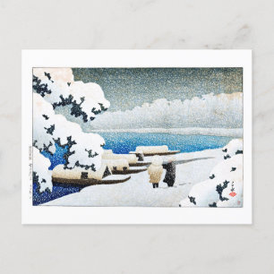 ukiyoe [hasui] C27 Amanohashidate in Sneeuw Briefkaart
