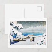 ukiyoe [hasui] C27 Amanohashidate in Sneeuw Briefkaart (Voorkant / Achterkant)