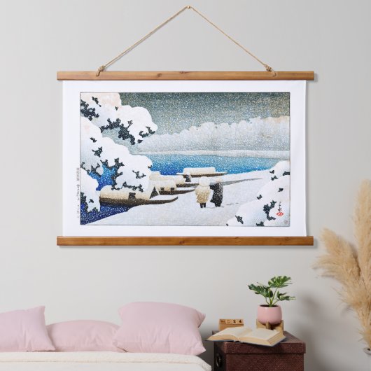 ukiyoe [hasui] C27 Amanohashidate in Sneeuw Hangend Wandkleed (Slaapkamer)