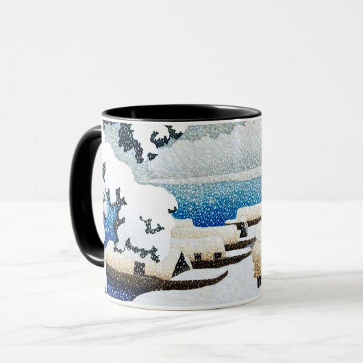 ukiyoe [hasui] C27 Amanohashidate in Sneeuw Mok (Voorkant links)