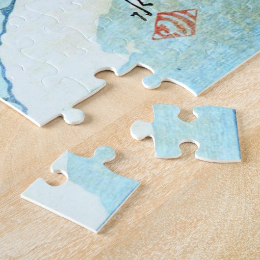 ukiyoe [hasui] C28 Dawn sneeuw in de haven van Ogi Legpuzzel (Zijkant)