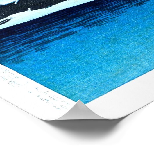 ukiyoe [hasui] C28 Dawn sneeuw in de haven van Ogi Poster (Hoek)