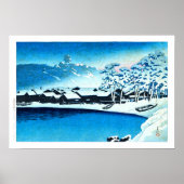 ukiyoe [hasui] C28 Dawn sneeuw in de haven van Ogi Poster (Voorkant)