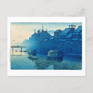 ukiyoe [hasui] C29 Morning in Dotonbori, Osaka Briefkaart