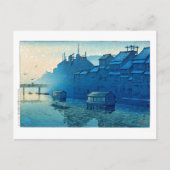 ukiyoe [hasui] C29 Morning in Dotonbori, Osaka Briefkaart (Voorkant)