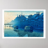 ukiyoe [hasui] C29 Ochtend in Dotonbori, Osaka Poster (Voorkant)
