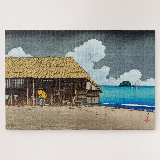ukiyoe [hasui] C32 Seaside Cottage, Himi, Etchu Legpuzzel (Horizontaal)