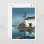 ukiyoe - hasui - m02 - Ushibori in de regen - Briefkaart (Voorkant / Achterkant)