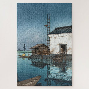 ukiyoe - hasui - m02 - Ushibori in de regen - Legpuzzel