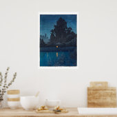 ukiyoe - hasui - m03 - Omiya in de regen - Poster (Keuken)