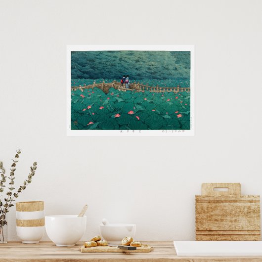 ukiyoe - hasui - m05 - Bentenike Pond, Shiba - Poster (Keuken)