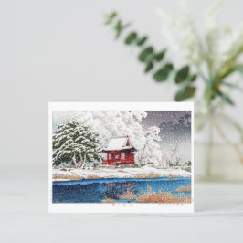 ukiyoe - hasui - m06 - sneeuw bij Shrine Entrance  Briefkaart