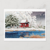 ukiyoe - hasui - m06 - sneeuw bij Shrine Entrance  Briefkaart (Voorkant)