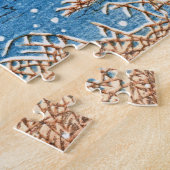 ukiyoe - hasui - m06 - sneeuw bij Shrine Entrance  Legpuzzel (Zijkant)