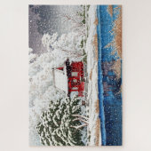 ukiyoe - hasui - m06 - sneeuw bij Shrine Entrance  Legpuzzel (Verticaal)