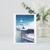 ukiyoe - hasui - m07 - Spring Snow - Briefkaart (Staand voorkant)
