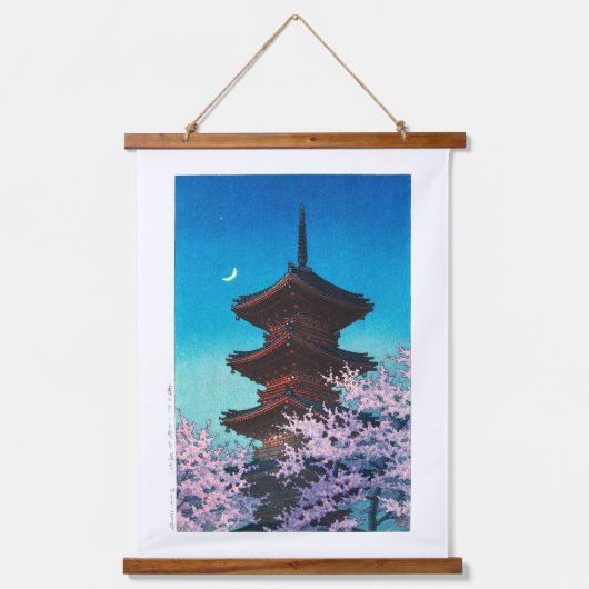 ukiyoe - hasui - m08 - Voorjaarsavond - Hangend Wandkleed (Voorkant)