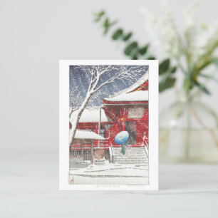 ukiyoe - hasui - m09 - sneeuw in Ueno Kiyomizudo - Briefkaart
